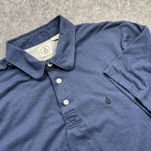 Volcom Pullover Knit Polo Shirt‎ Men's Size M Blue Short Sleeve A01314S0